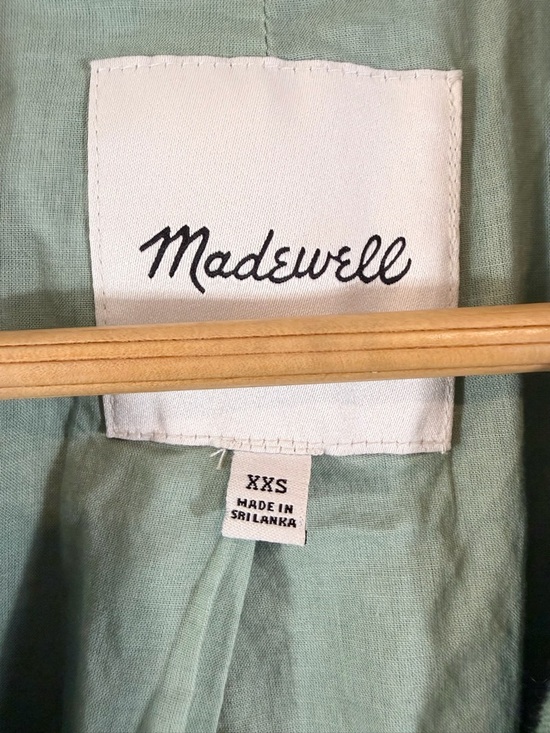 Madewell Larsen Blazer Green Linen XXS (2XS) One Button Jacket Preppy Academia - Picture 4 of 13